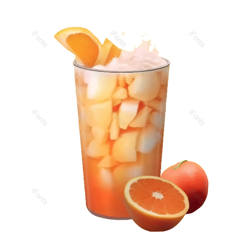 设计元素图片,冰块元素,橙色PNG,玻璃杯免抠素材